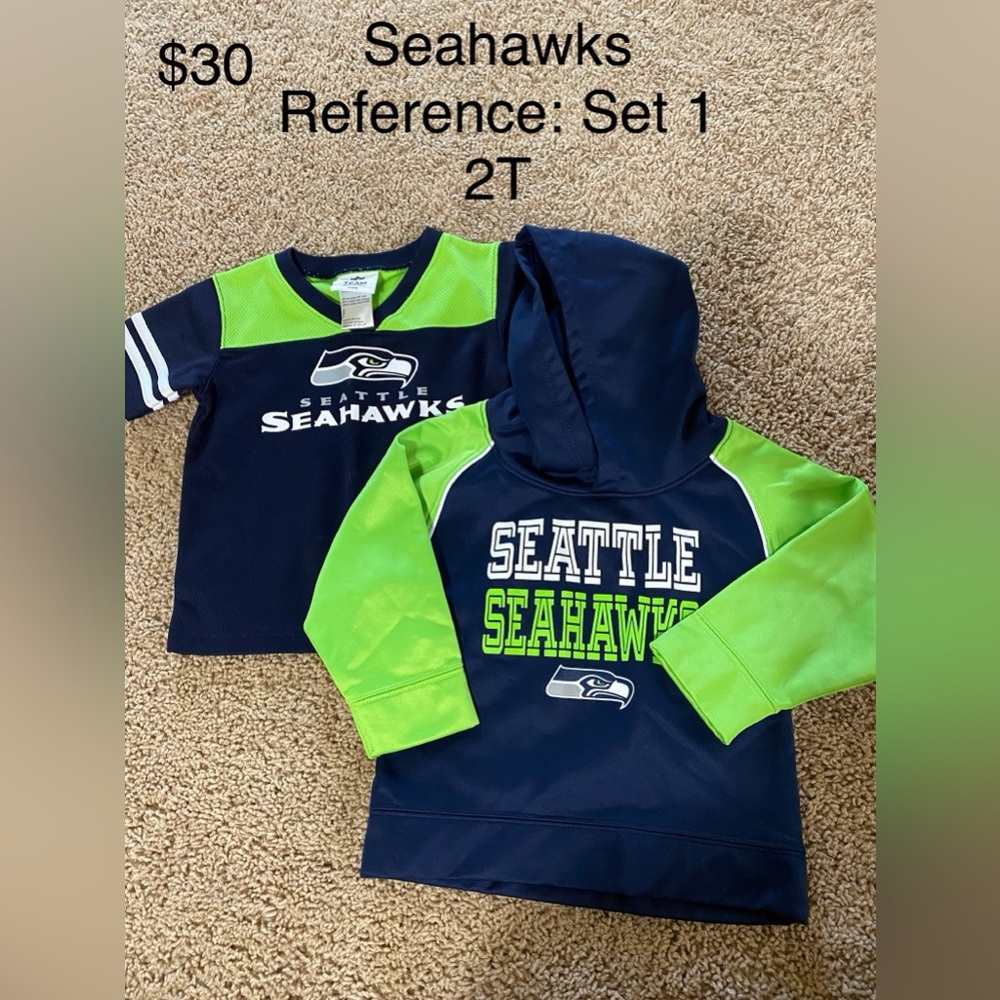 Seattle Seahawks Kids Jersey and Hoodie Set - Navy and Green